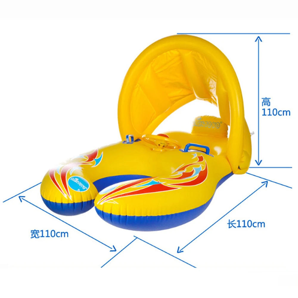Bouée pour bébé gonflable avec ombrelle