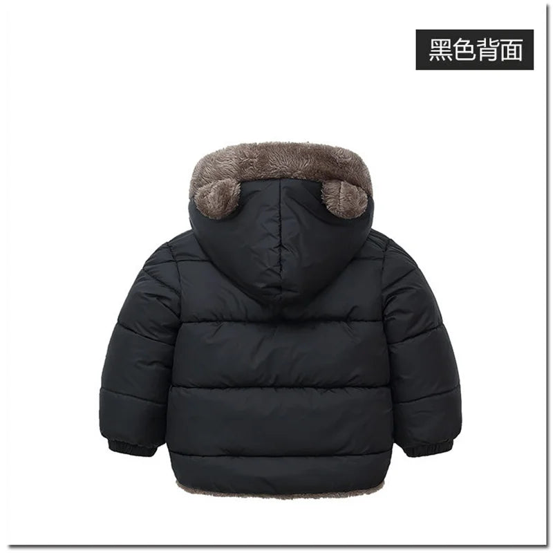 Manteau à capuche polaire épais pour enfants