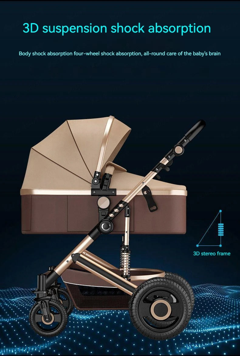 Poussette de luxe réversible pour bébé