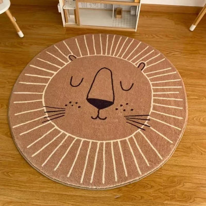 Tapis de jeu pour bébé imprimé en dessin de lion 100cm
