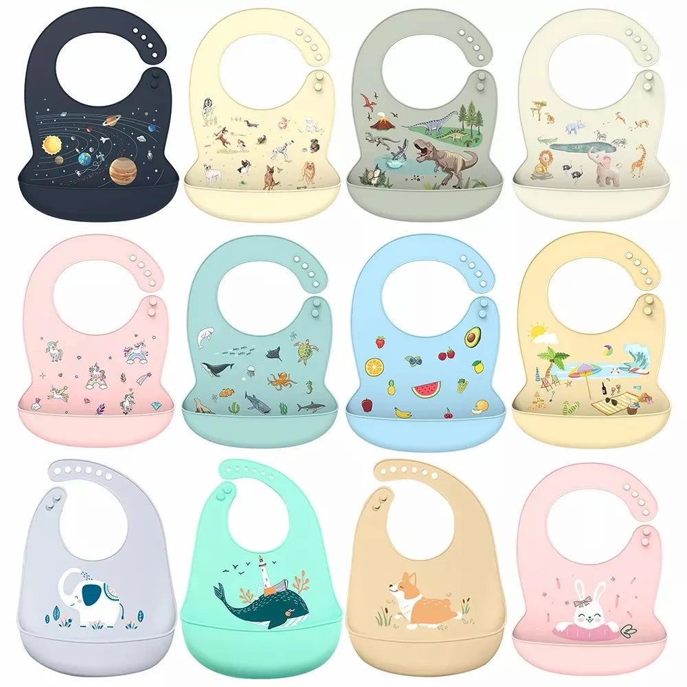 Bavoir pour bébé en silicone souple