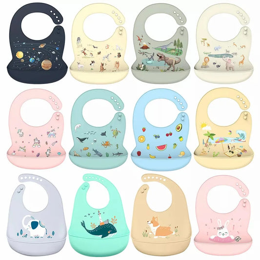Bavoir pour bébé en silicone souple