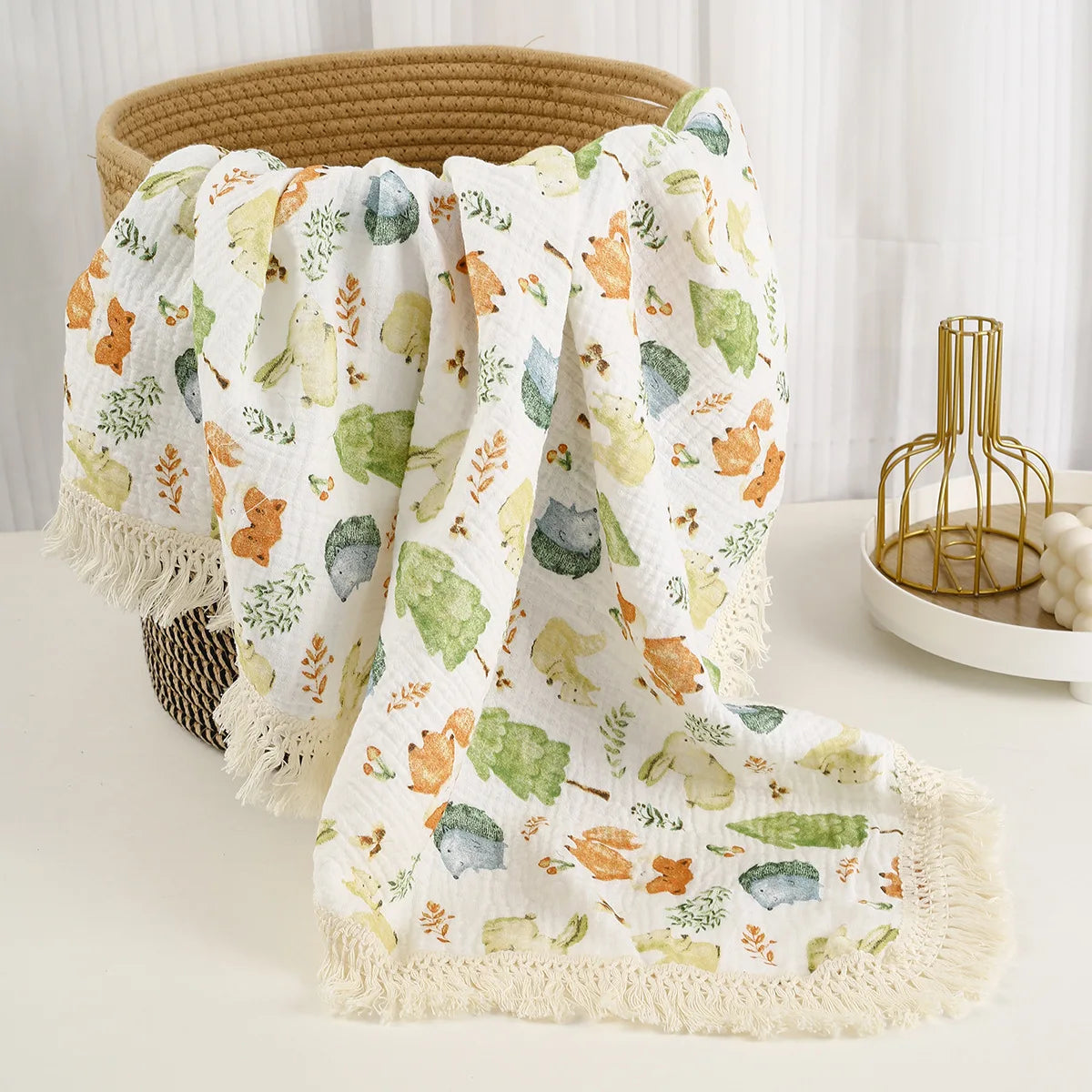 Couverture d’emmaillotage en mousseline de coton pour bébé