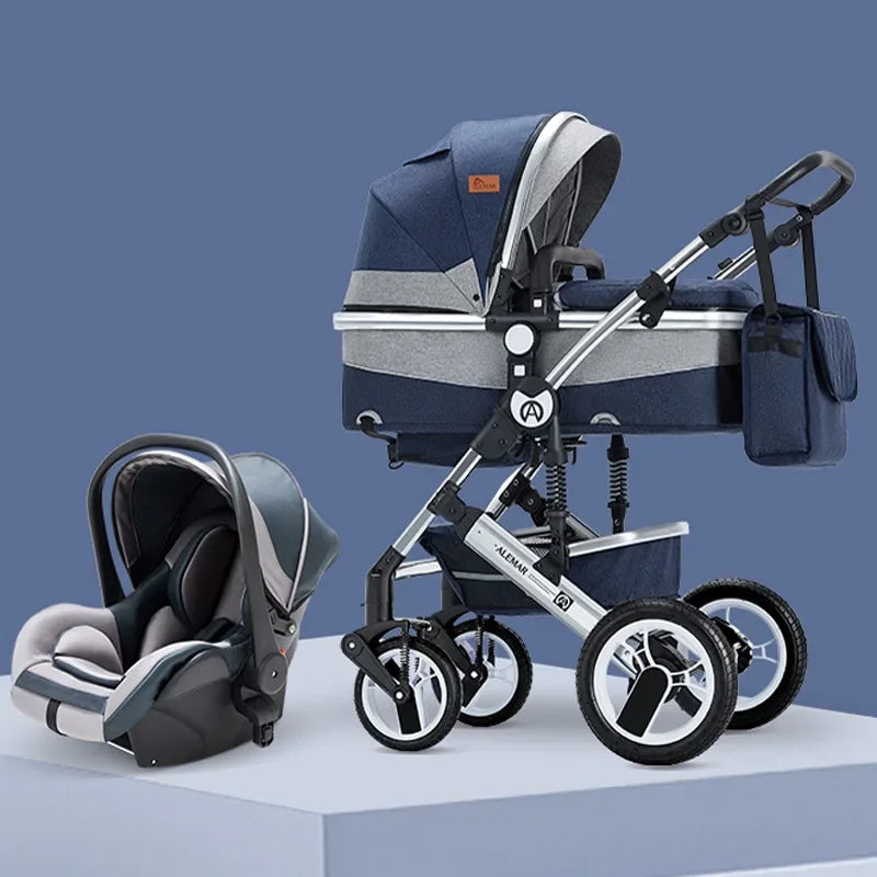 Poussette 3-en-1 moderne pour bébé