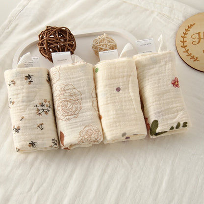 Bavoir 100% en mousseline de coton biologique pour bébé X5