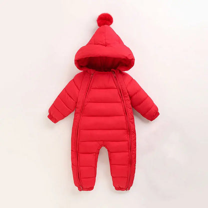 Doudoune bébé barbotteuse rouge avec capuche