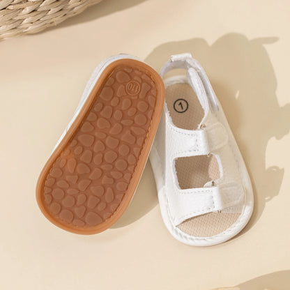 Sandales plates d’été à scratch pour bébé garçon et fille