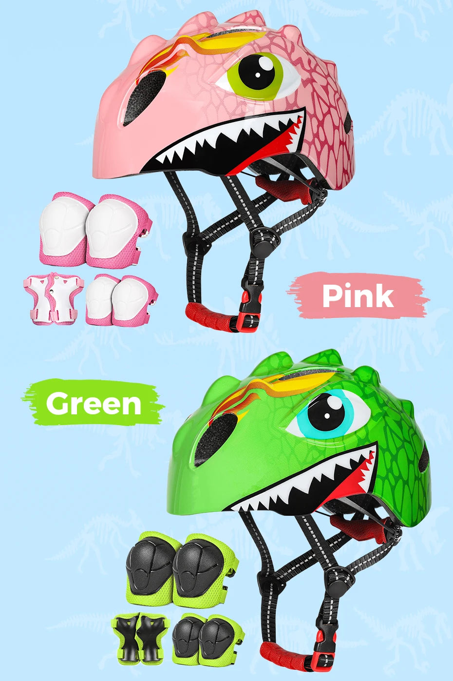 Casque de vélo à motif de dinosaure 3D pour enfants