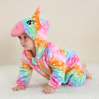 Combinaison pyjama doux à motifs d’animaux pour bébé