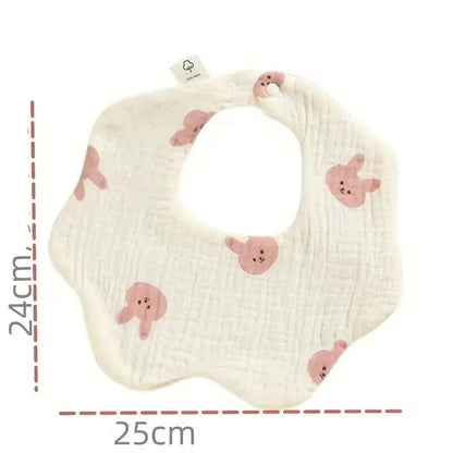 Bavoir en coton en forme de fleur pour bébé X3