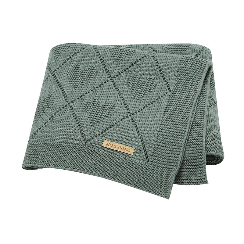 Couverture tricotée en coton pour bébé