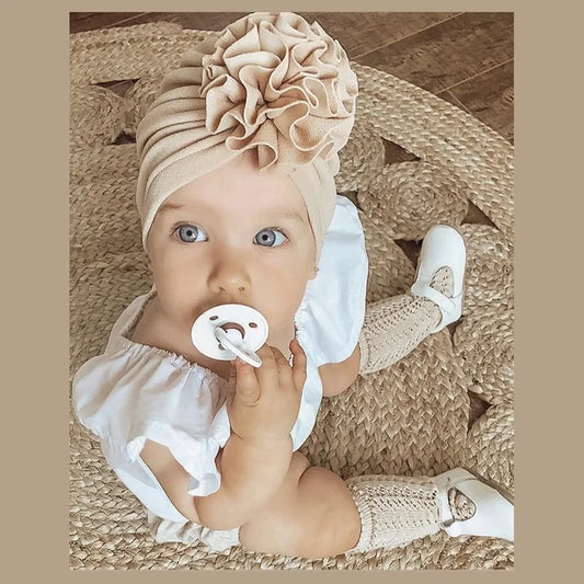 Bandeaux turban à nœud pour bébé fille couleur unie
