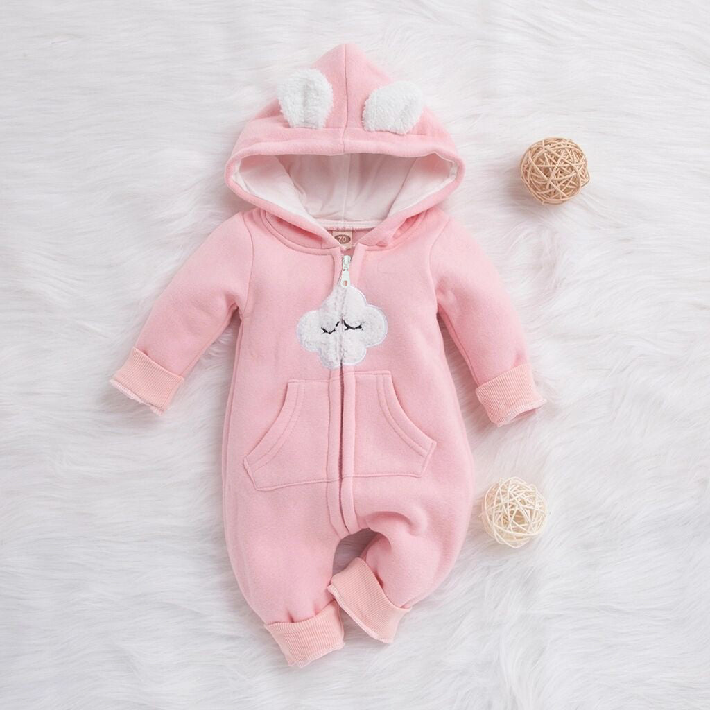 Grenouillère à capuche pour bébé