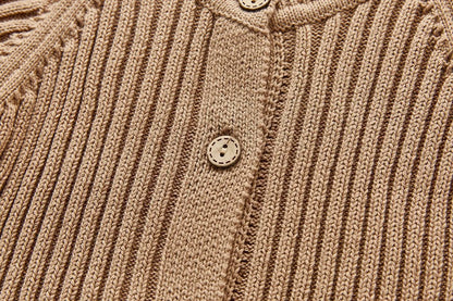 Barboteuse à manches longues tissu côtelé pour bébé