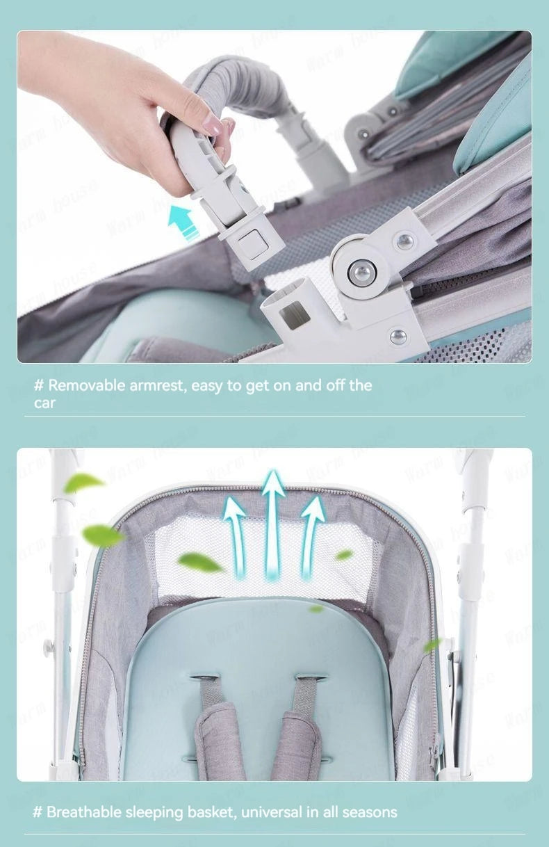 Poussette de luxe réversible pour bébé