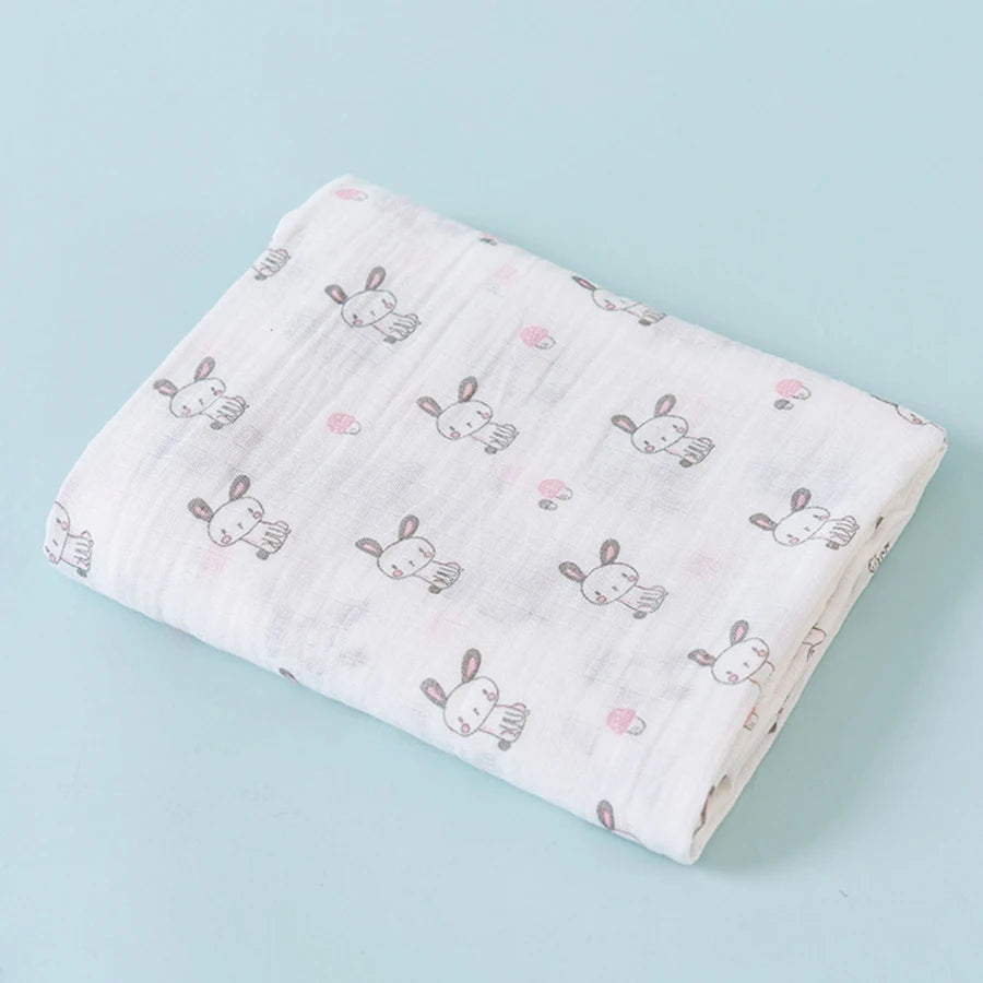 Couverture en mousseline avec 2 couches de gaze de bambou pour bébé