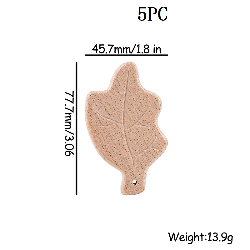 Hochet de dentition en bois de hêtre pour bébé
