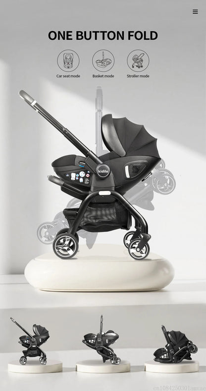 Poussette bébé 3 en 1, siège auto pour enfants, poussette pour nouveau-né, portable, légère