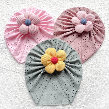 Turban respirant à fleurs pour bébé fille