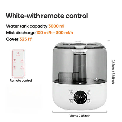 Humidificateur d'air 3L grande capacité ménage silencieux avec télécommande