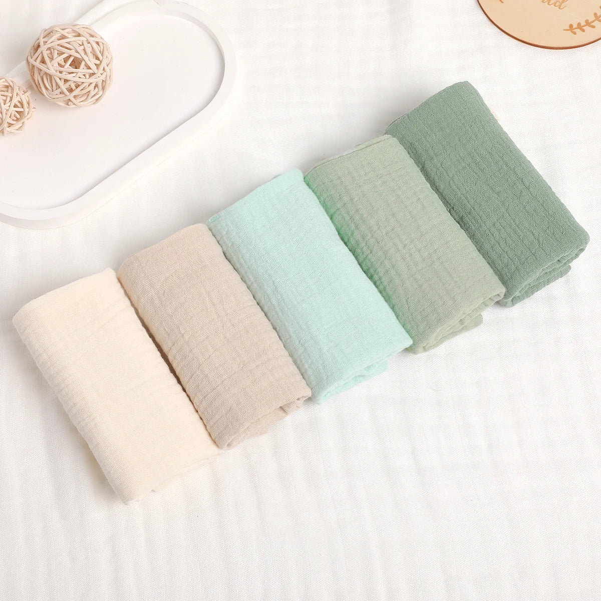 Bavoir 100% en mousseline de coton biologique pour bébé X5