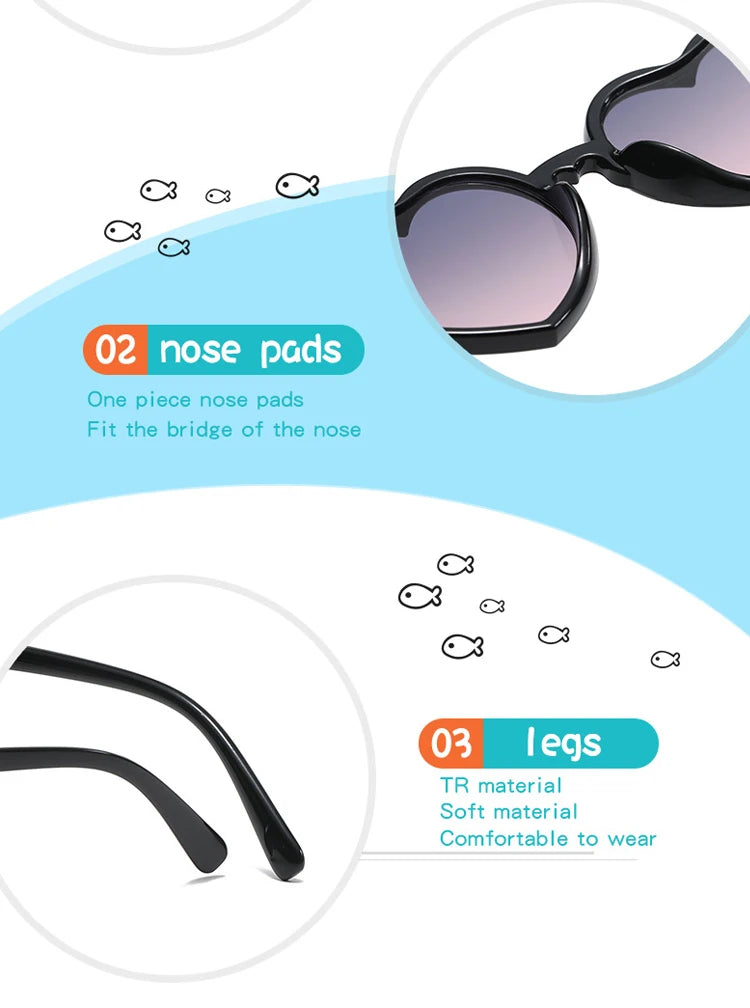 Lunette colorée avec un design en forme de coeur pour enfant