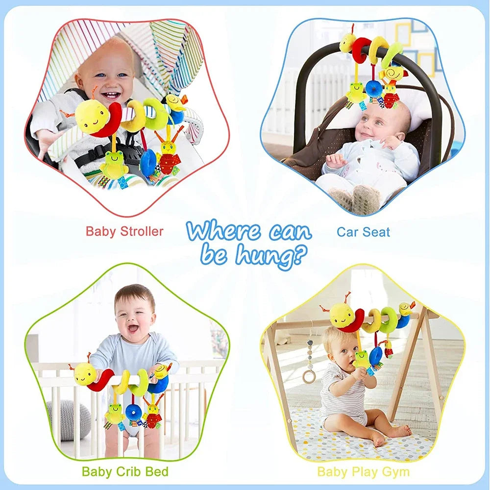 Hochet main en coton avec peluche et cloche