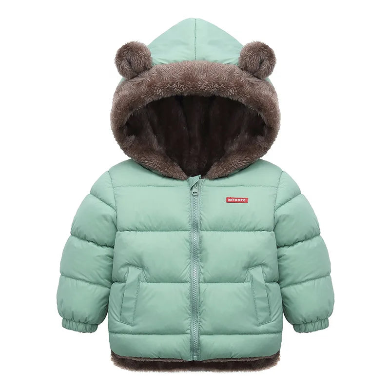 Manteau à capuche polaire épais pour enfants