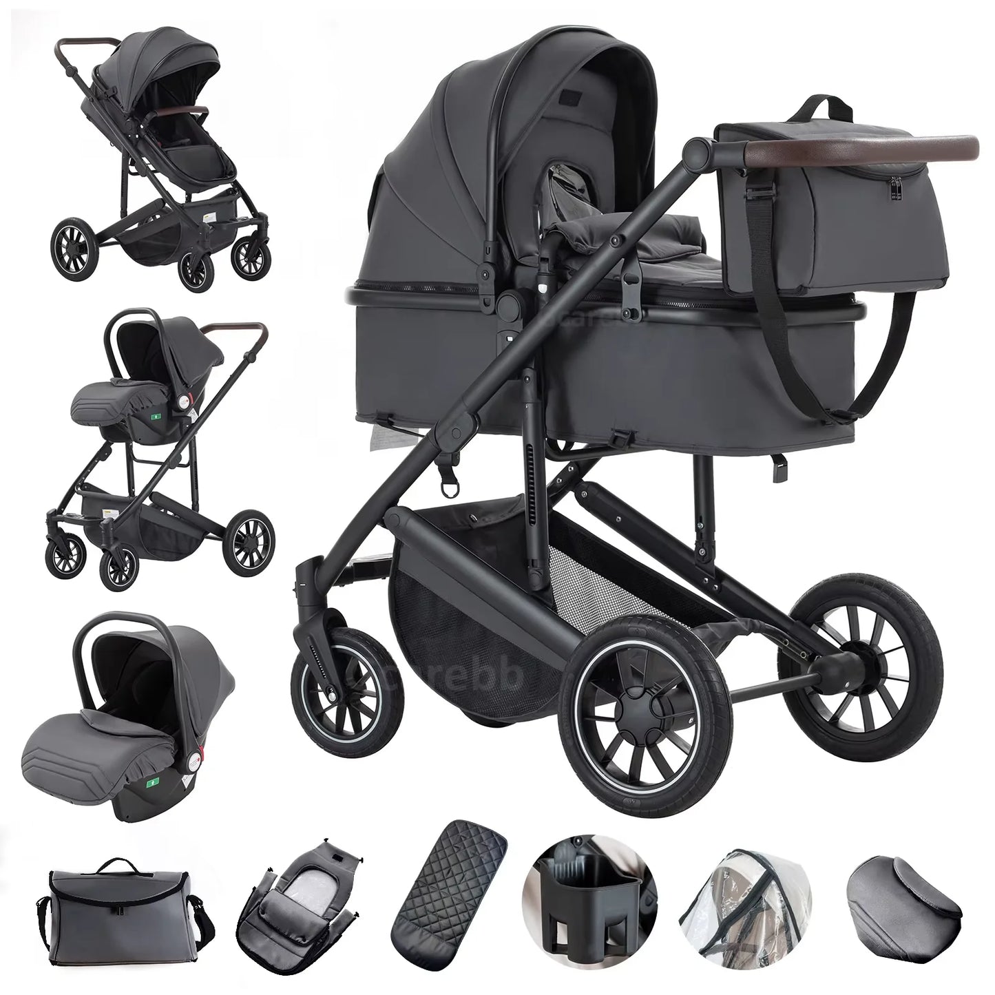 Poussette 3-en-1 moderne pour bébé