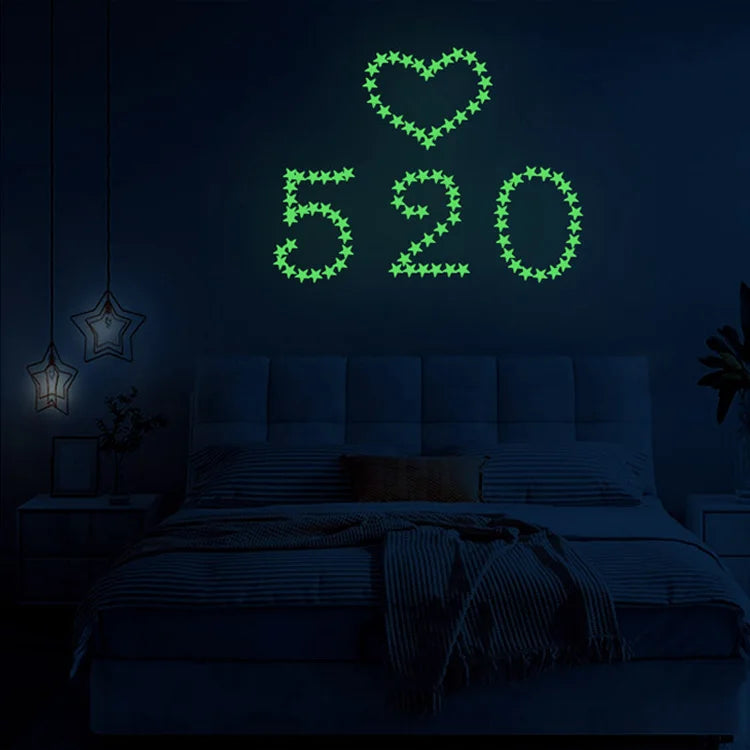 Autocollants muraux fluorescents en forme d’étoile