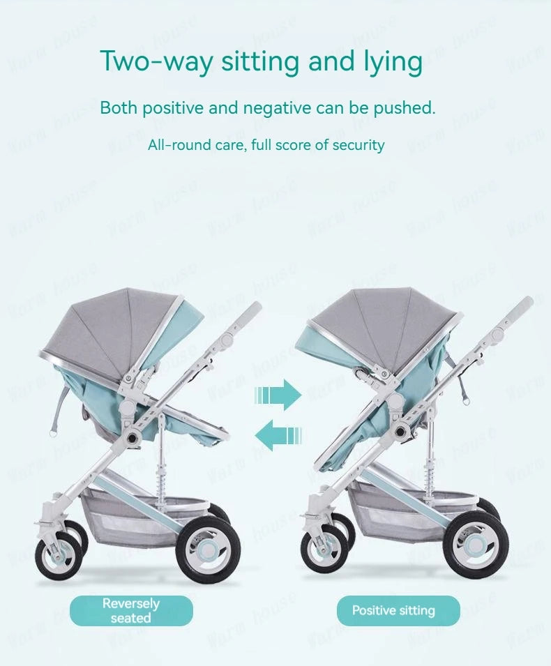 Poussette de luxe réversible pour bébé