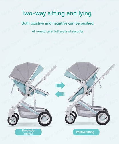 Poussette de luxe réversible pour bébé