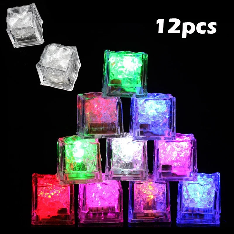 Lot de 6 ou 12 pièces de jouets de bain cubes lumineux