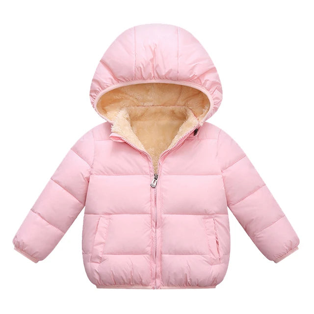 Doudoune bébé bleue foncée rembourrée avec velours intérieur