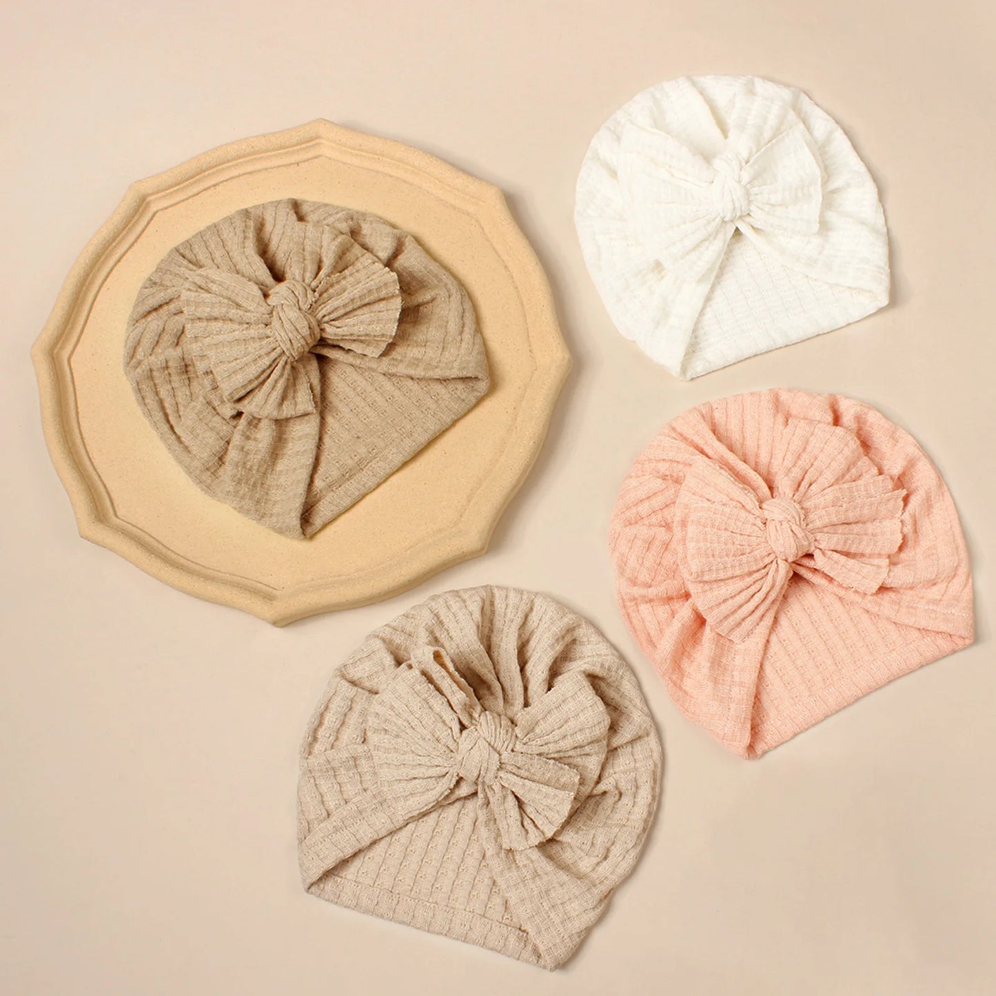 Turban en tricot avec noeud pour bébé