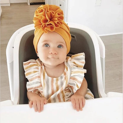 Bandeaux turban à nœud pour bébé fille couleur unie