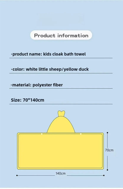 Cape de bain pour bébé avec capuche en tête de canard