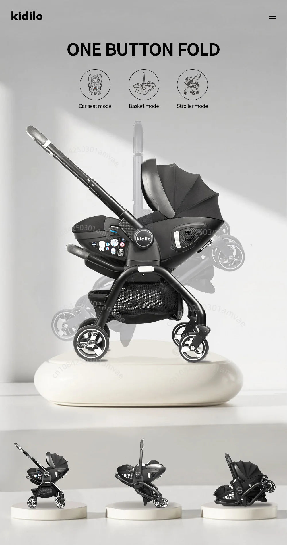 Poussette Portable 3 en 1 pour bébé