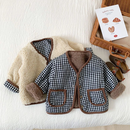 Veste plaid double face pour bébé