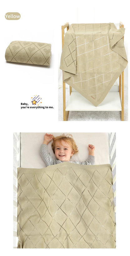 Couverture tricotée en coton pour bébé