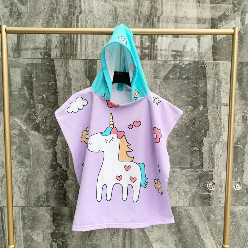 Cape de bain à capuche pour enfant