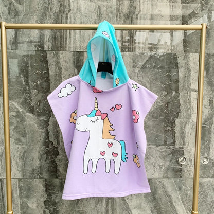 Cape de bain à capuche pour enfant