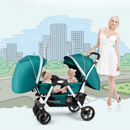 Poussette de jumeaux pliable