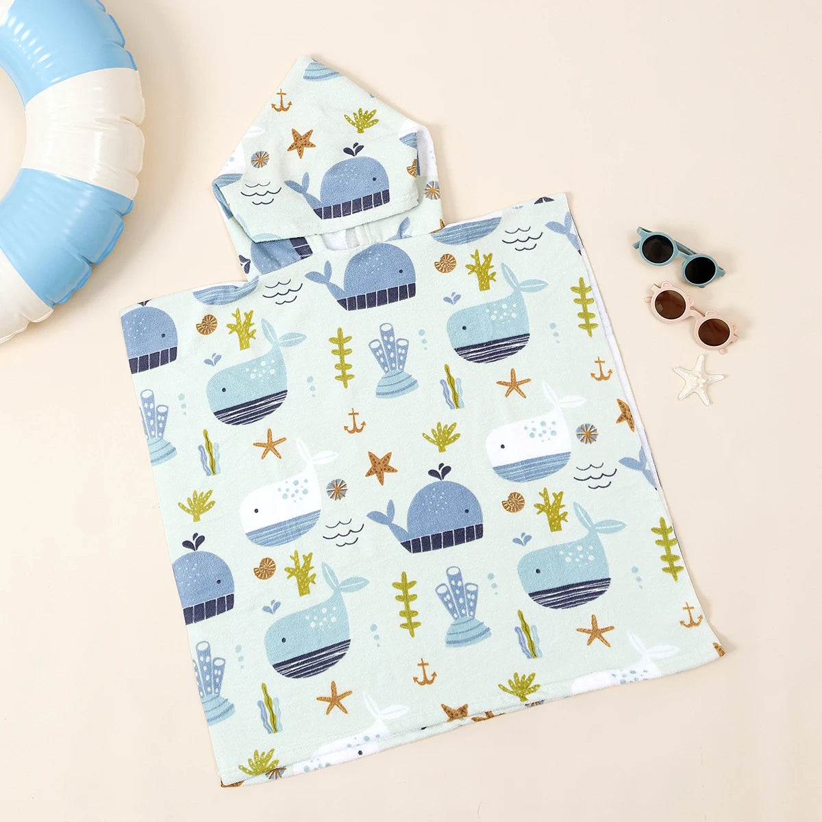Serviette de plage à capuche pour bébé