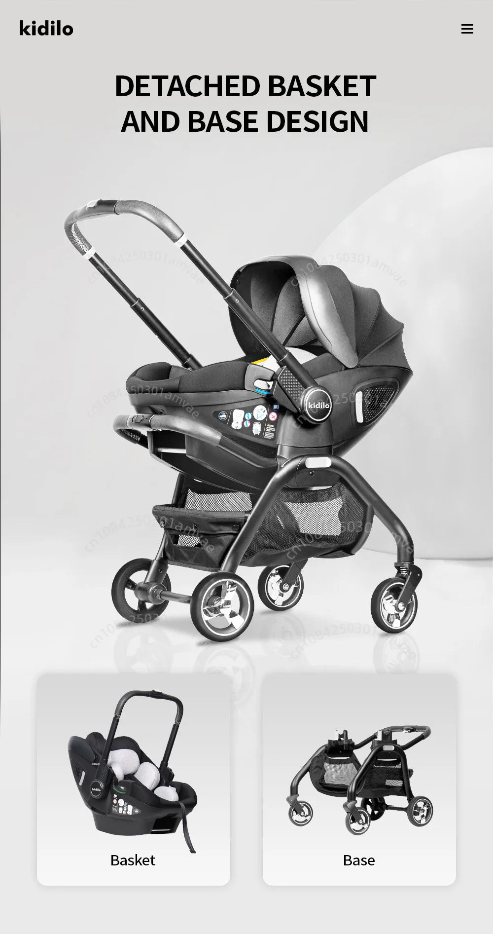 Poussette Portable 3 en 1 pour bébé