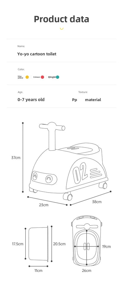 Pot de toilette motif voiture pour bébé