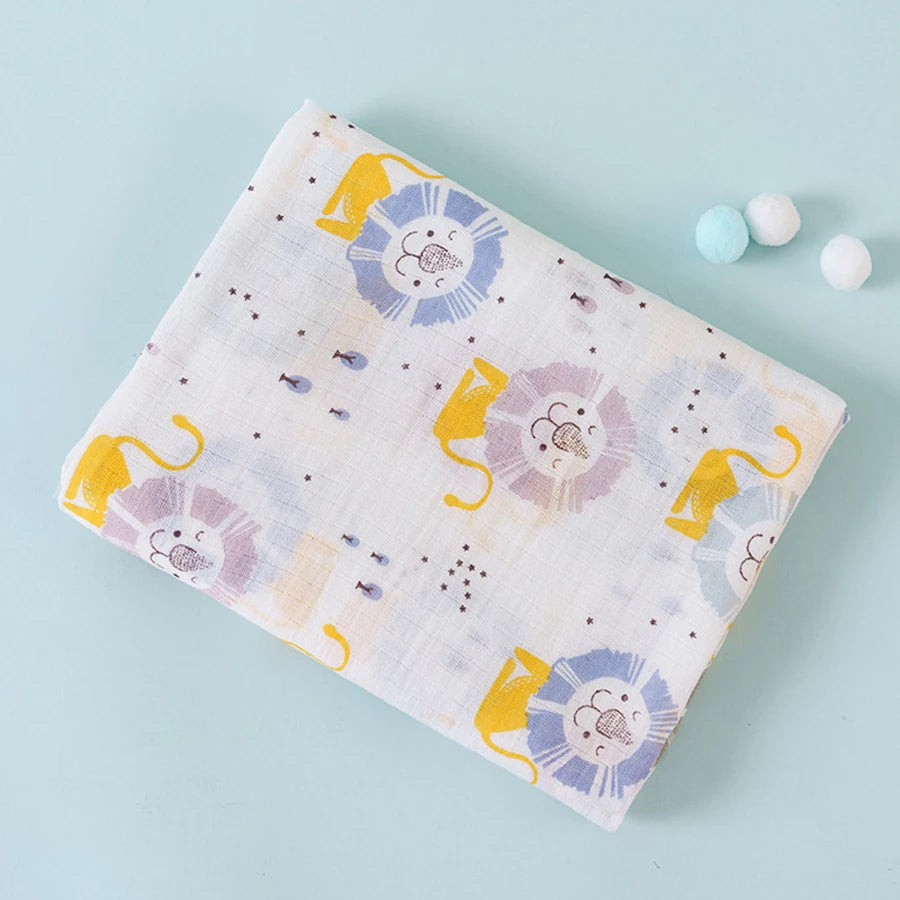 Couverture en mousseline avec 2 couches de gaze de bambou pour bébé