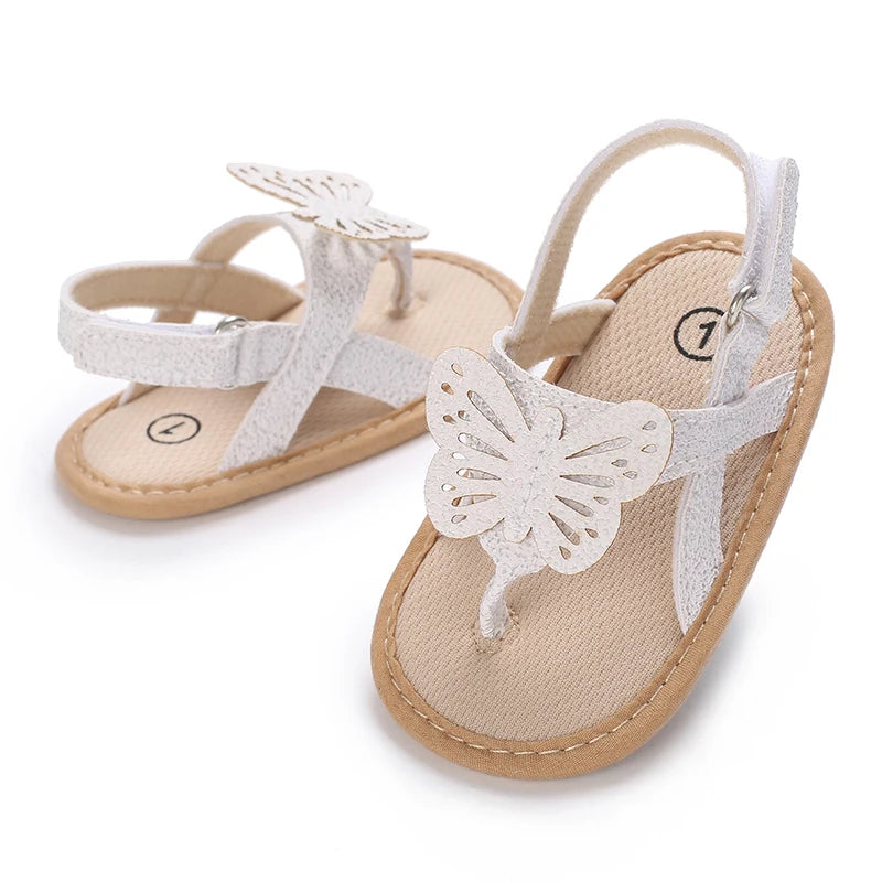 Sandales à paillettes détail papillon pour bébé fille