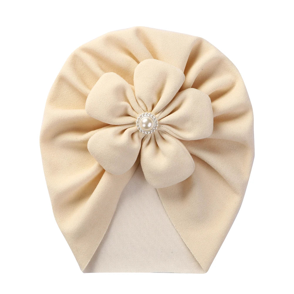 Turban chaud à fleurs pour bébé fille