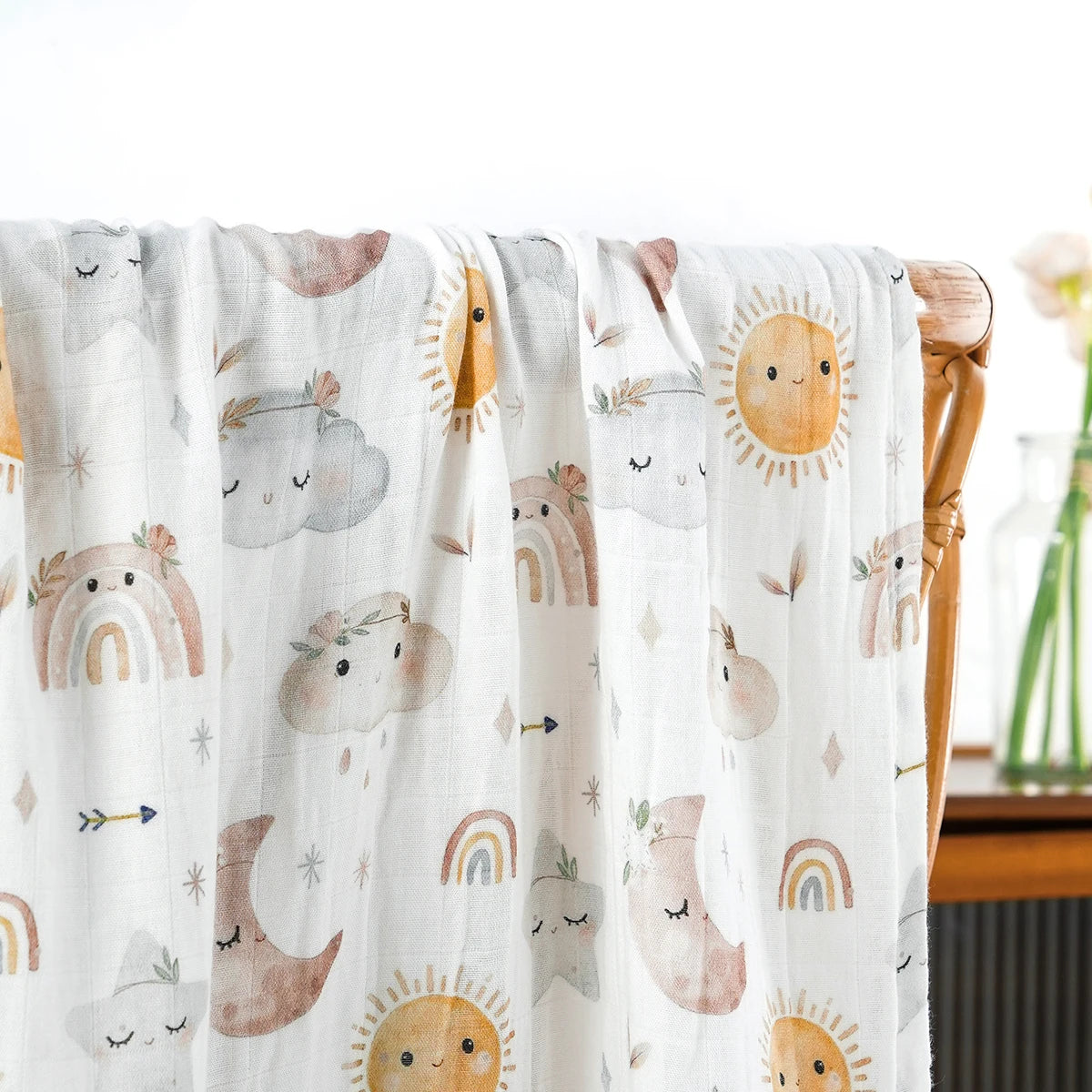 Couverture à langer en mousseline de bambou et coton pour bébé